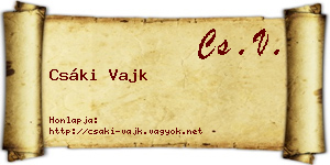 Csáki Vajk névjegykártya